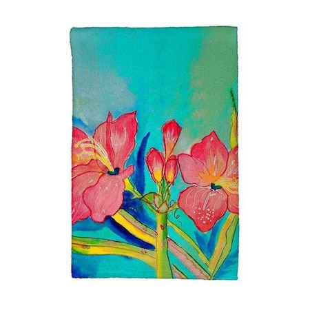 Betsy Drake KT233 Pink Amaryllis Kitchen Towel